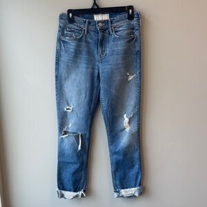 Mother The Flirt 24 Distressed Blue Jeans